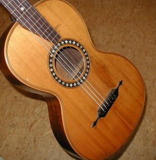 Vintage Antique Parlor Guitar - All Solid Woods - Straight Neck - photo