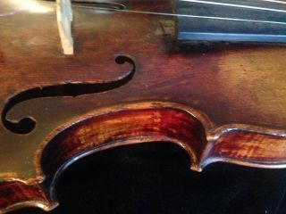 1888 Violin Not Played In Many Years Deep Dark Voice W/old Bow - Hair photo