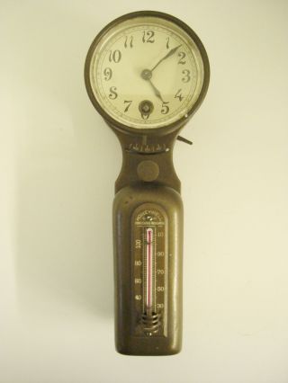 Honeywell Temperature Regulator Brass Thermometer Clock Vintage Steampunk photo