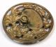 Antique Pierced Brass Button Floral Design W/ Oval Plaque Buttons photo 1