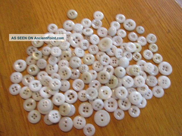 Antique China Buttons - Civil War Era - White & Cream - Underwear,  Petticoats,  Etc. Buttons photo