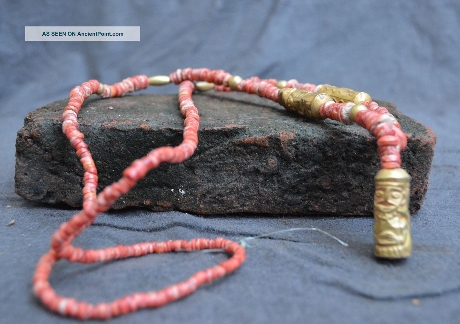 Interesting And Rare Pre Columbian Necklace Gold With Figure Peru Chimu Culture The Americas photo