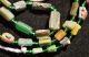 Ancient Roman Glass Beads 1 Medium Strand Yellow And Green 100 - 200 Bc 0243 Roman photo 2