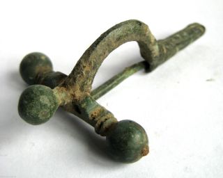 C.  250 A.  D British Found Roman Period Ae Bronze Crossbow Type Fibula Brooch photo