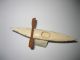 A Vintage Finely Carved Miniature Inuit Eskimo Bovine Bone Kayak And Stand Native American photo 1