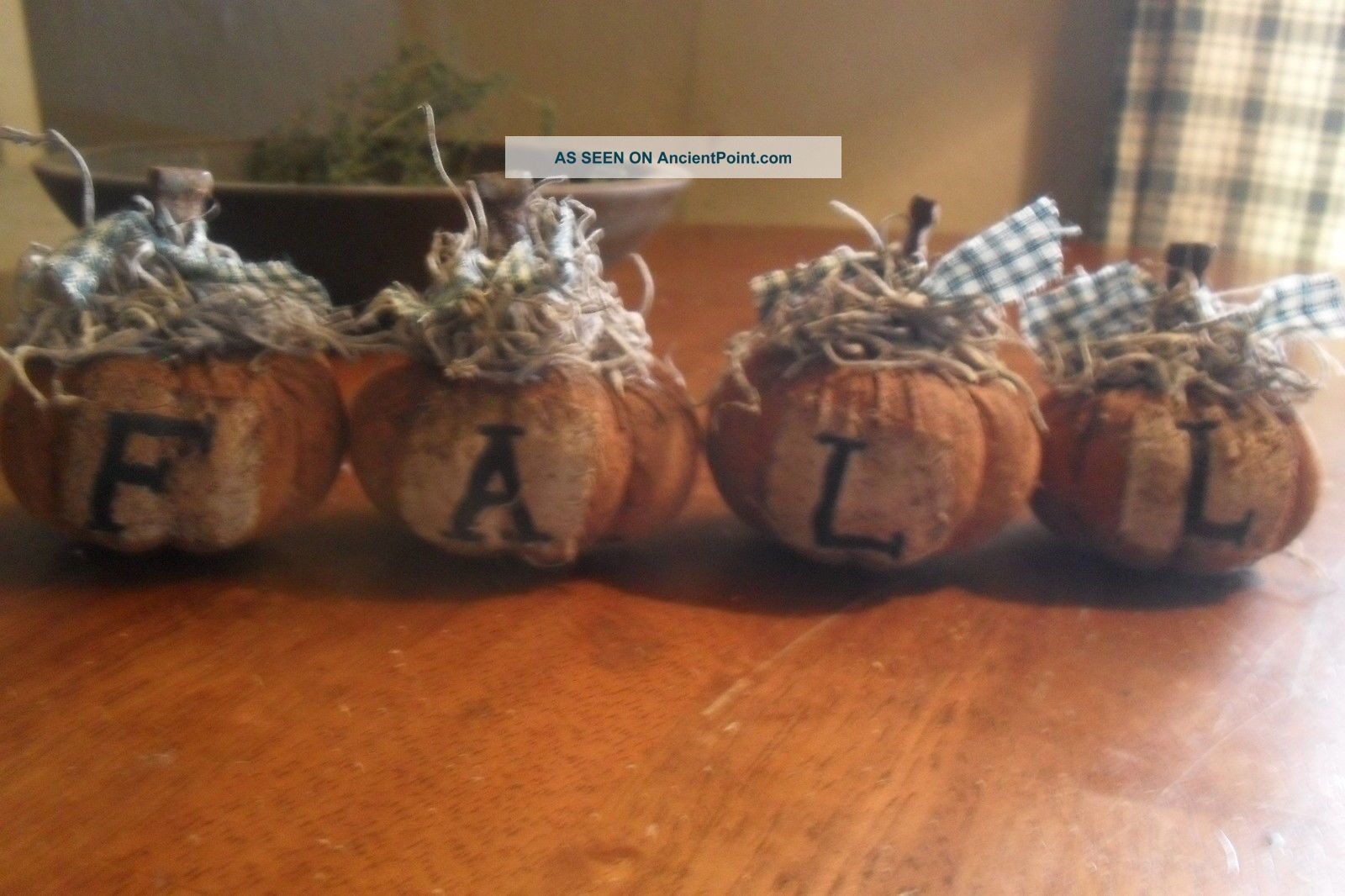 Handmade Primitive Halloween/fall Chunky Pumpkin Bowl Fillers/ornies Primitives photo