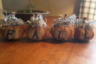 Handmade Primitive Halloween/fall Chunky Pumpkin Bowl Fillers/ornies photo
