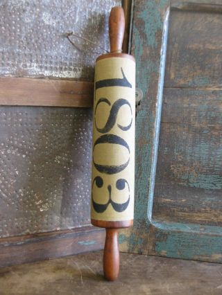 Early Antique One Piece Rolling Pin Surface Muslin Sleeve photo