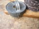Small Antique Crock W Tin Lid Prairie Oats Primitives photo 3