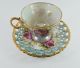 Lusterware/irridescent Tea Cup And Lattice Saucer With Roses Cups & Saucers photo 5