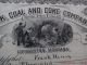 1889 Park Coal Coke Company Livingston Montana Mining Stock Certificate Antique Mining photo 5