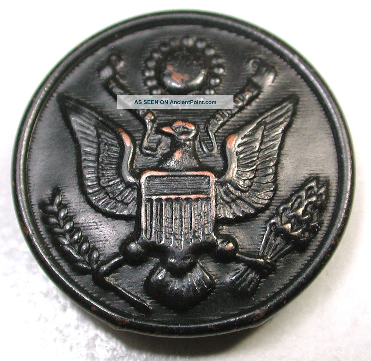 Antique U S Military Wwi Uniform Locket Button Liberty Mfg Co Buttons photo