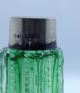 Antique Perfume Scent Bottle.  Cut Crystal Green Sterling Silver Rim London 1905 Sterling Silver (.925) photo 4