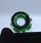 Antique Perfume Scent Bottle.  Cut Crystal Green Sterling Silver Rim London 1905 Sterling Silver (.925) photo 8