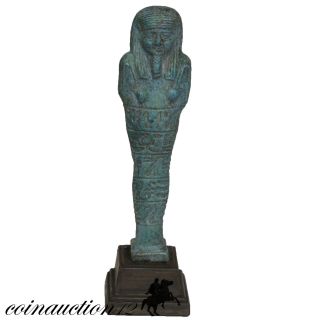 Ancient Egyptian Faience Glazed Ushabti Shabti 700 - 500 Bc photo