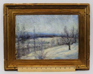 Antique Edith Stevens Impressionist Landscape Oil Painting Newcomb Macklin Frame photo