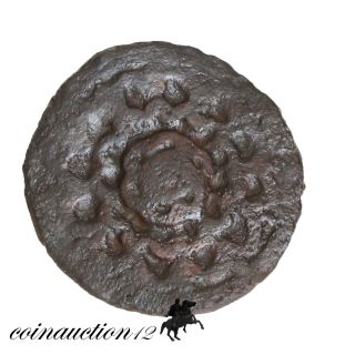 Roman Bronze Disc Plate Fibula Brooch photo
