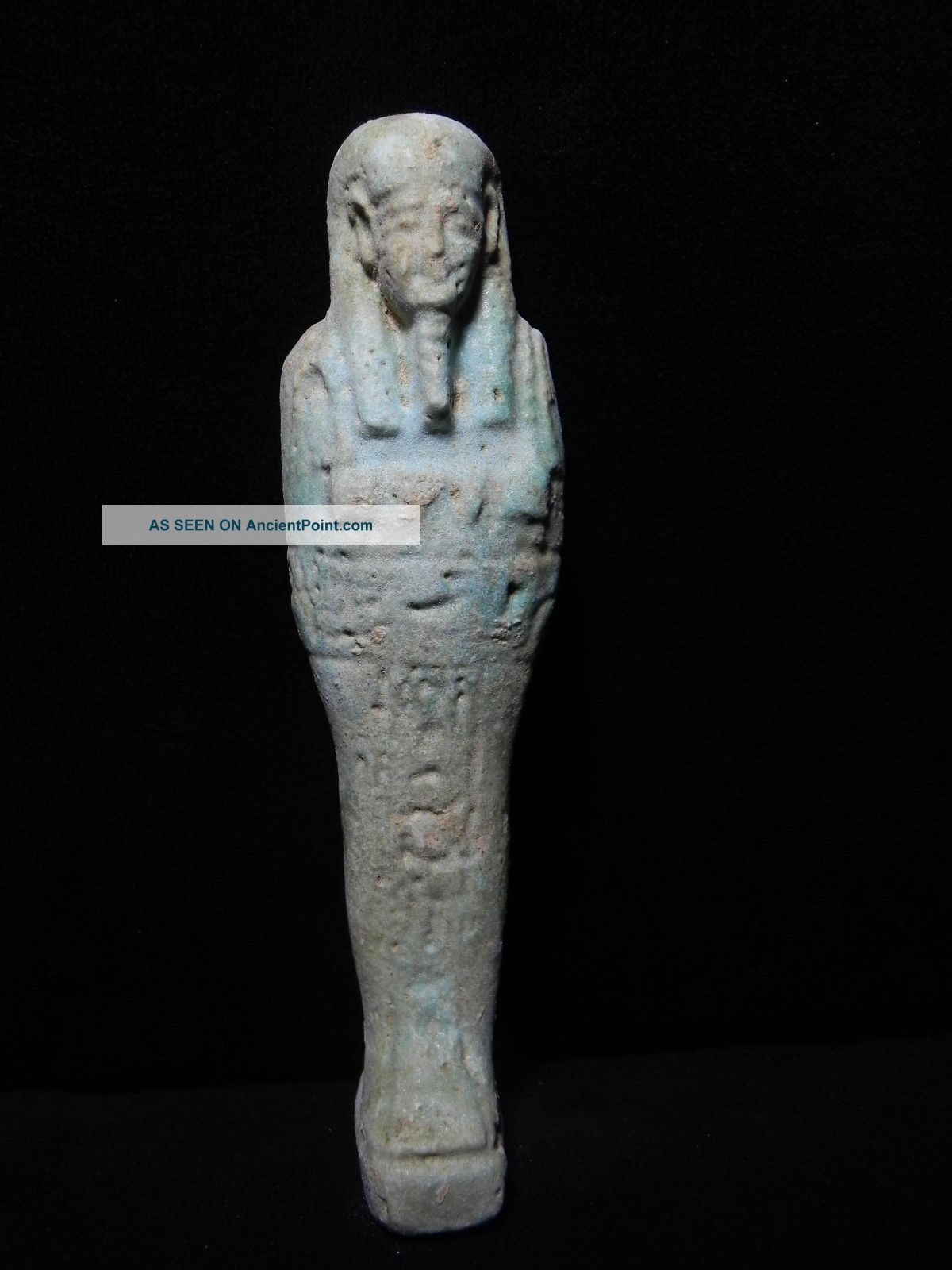 Zurqieh - Ancient Egypt,  Inscribed With Hieroglephs,  Faience Shabti Egyptian photo