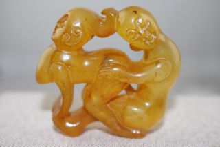 Chinese Antique Jade Pendant Hand - Carved Figure Statue L398 photo