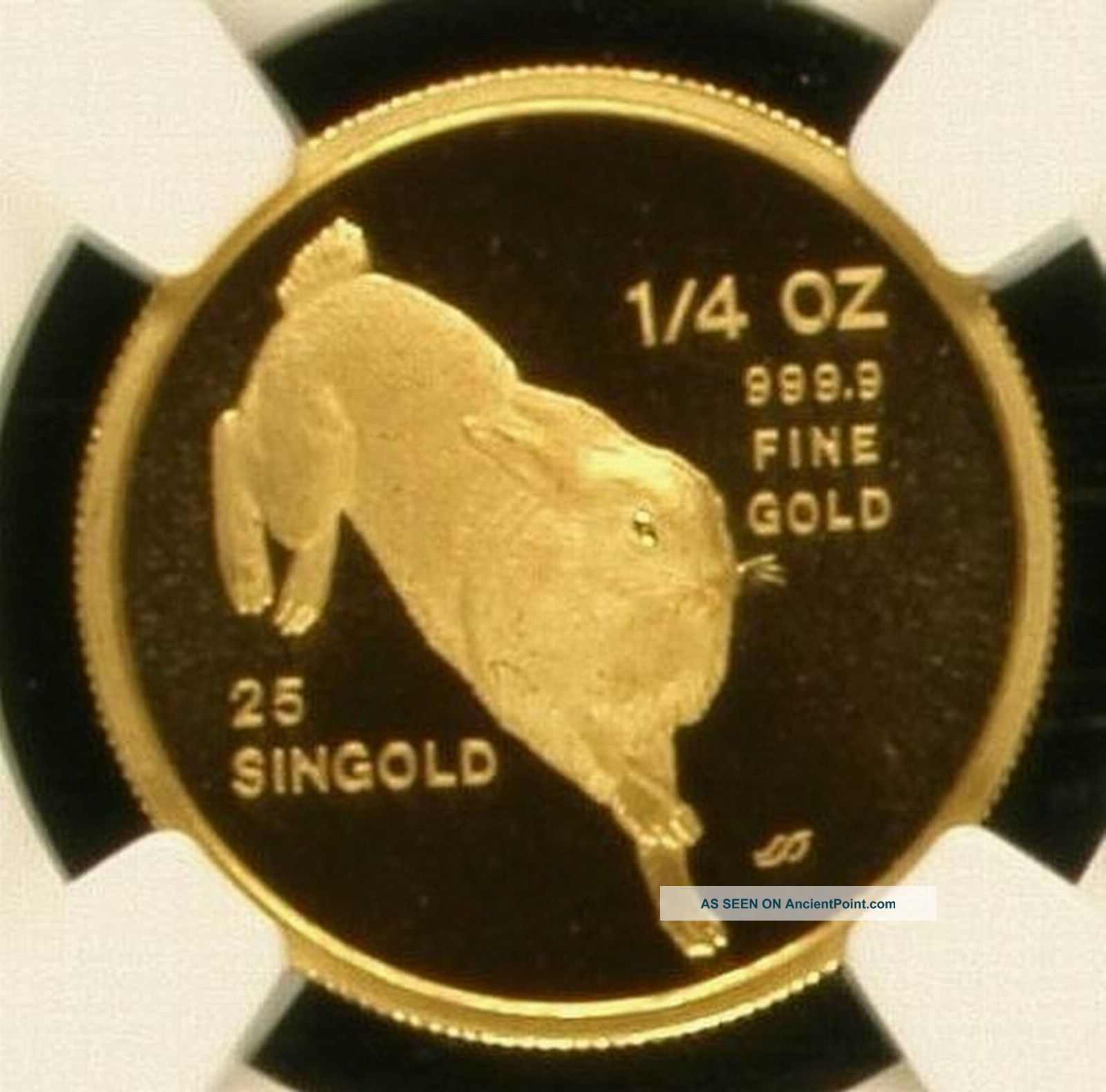 You Bidding 11987 Year Of Rabbit 25 Singold 1/4 Oz Fine Gold Coin Other Antiquities photo