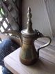 Antique Hand - Forged Brass Arabic Coffee Pot 