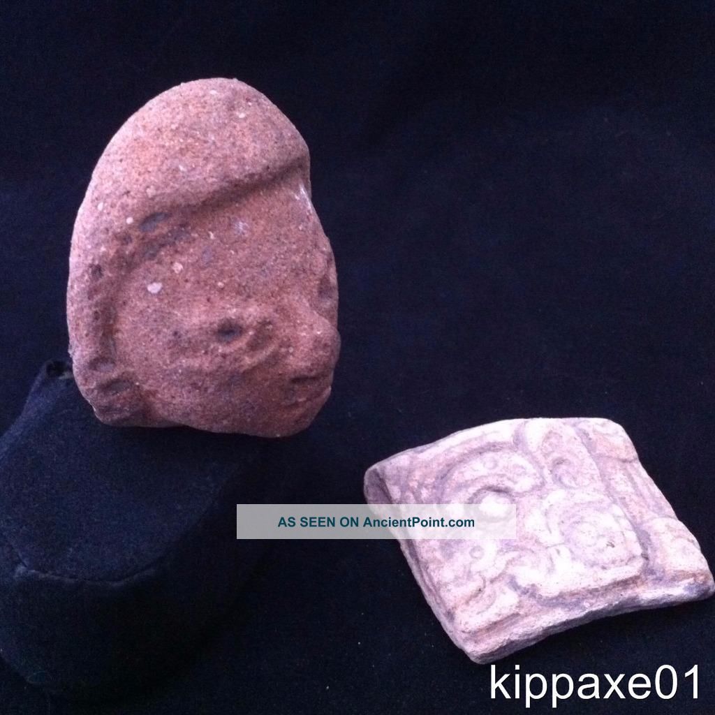 Pre - Columbian Terracotta Pottery Head Pottery Fragment Missionary Find Chile The Americas photo