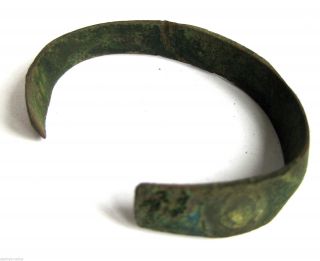 C.  800 A.  D Large British Found Viking Ae Bronze Decorative Bracelet - Wrist Torc photo