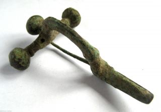 C.  250 A.  D British Found Roman Period Ae Bronze Crossbow Type Fibula Brooch photo