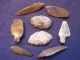 4 Paleolithic Aterian Tools (points And Scrappers),  And 4 Mesolithic Blades Neolithic & Paleolithic photo 1