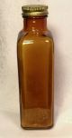 Antique 1922 Kimball ' S Rays Of Health Empty Amber Glass Apothecary Bottle Bottles & Jars photo 4
