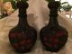 Black And Red Chinese Cinnabar Vases Vases photo 4