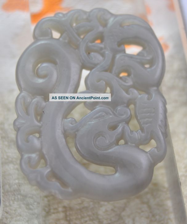 100 Natural Jade Hetian Jade Carved Dragons And Phoenixes Ruyi Pendant Design Necklaces & Pendants photo