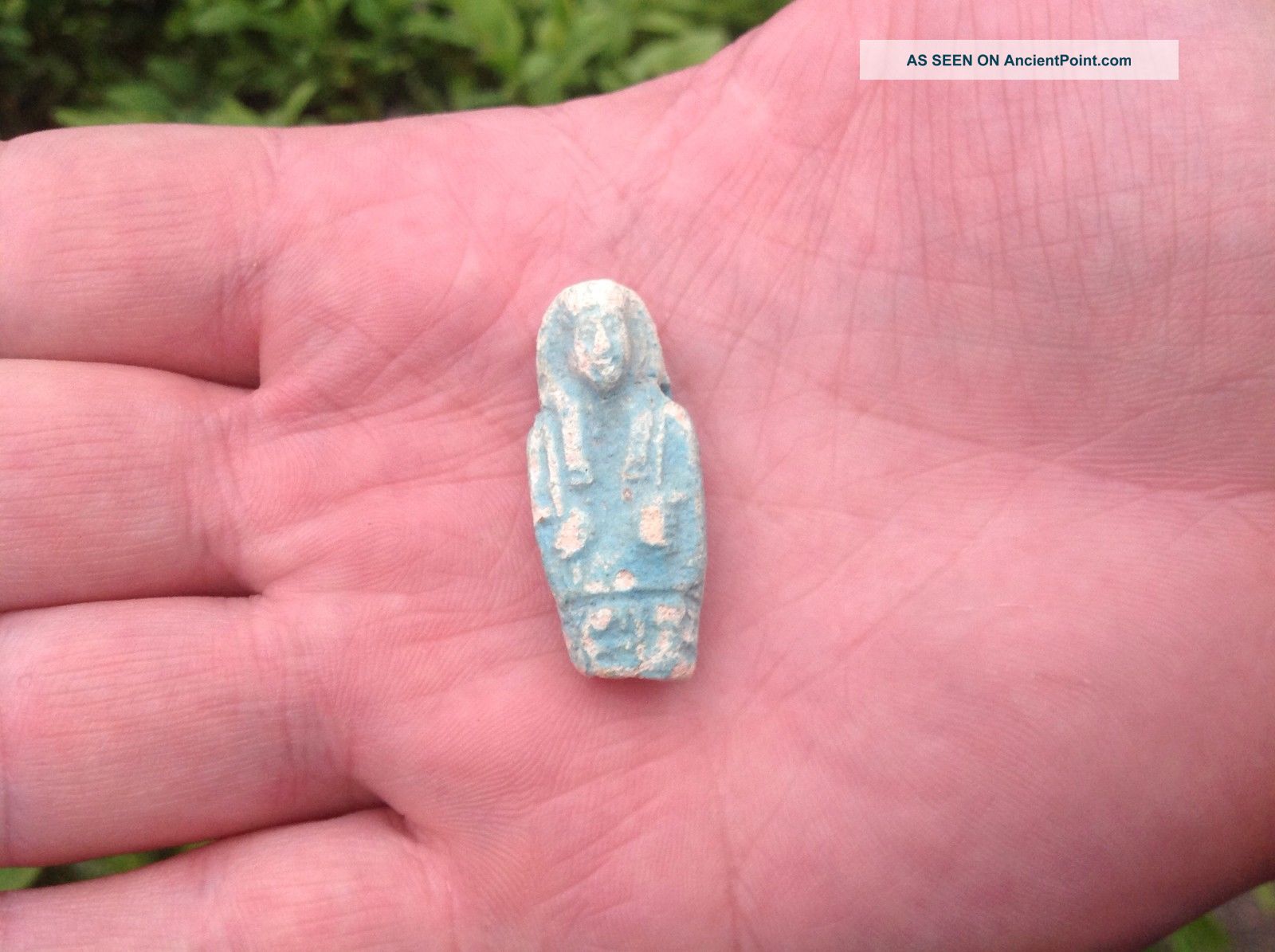 Ancient Egyptian Faience Style Head Amulet 4th - 1st Century Bc. Egyptian photo