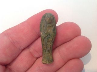 Ancient Egyptian Faience Style Amulet Of A Pharaoh: 4th - 1st Century Bc. photo