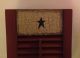 Primitive Wood Shutters Large Crackle Country Farmhouse Decor Burgundy/ Tan Primitives photo 2