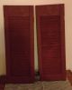 Primitive Wood Shutters Large Crackle Country Farmhouse Decor Burgundy/ Tan Primitives photo 5