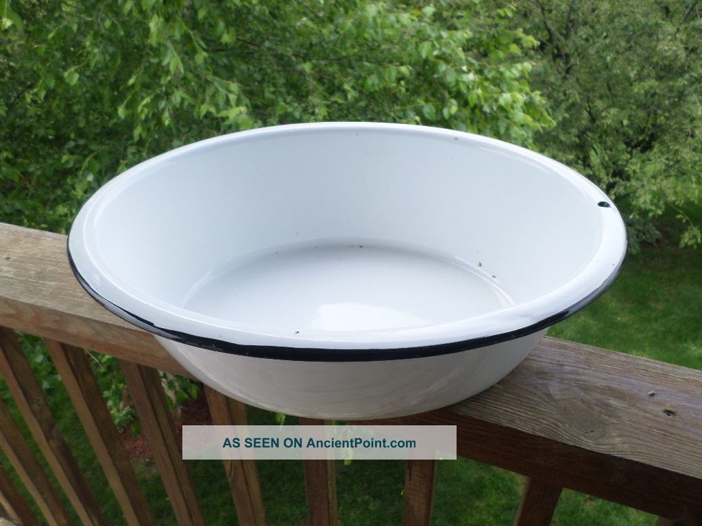 ... Oval Vtg Antique Porcelain Enamel Laundry Wash Baby Tub Basin Bath