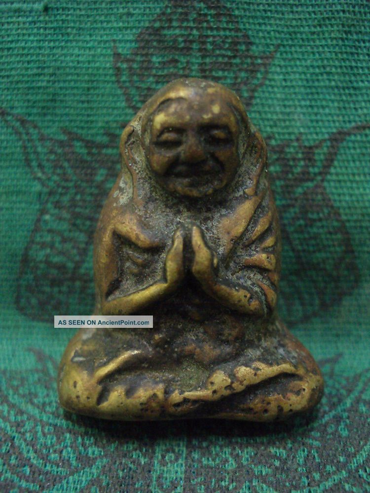 Phra Lp Ngern Pim Wai Kru Kaopratai Antique Monk Thai Buddha Amulet Amulets photo