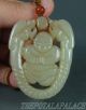 Old Chinese Nephrite Celadon Jade Pendant Archaistic Style Dragons & Fairy Boy Necklaces & Pendants photo 1