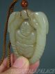 Old Chinese Nephrite Celadon Jade Pendant Archaistic Style Dragons & Fairy Boy Necklaces & Pendants photo 3