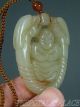 Old Chinese Nephrite Celadon Jade Pendant Archaistic Style Dragons & Fairy Boy Necklaces & Pendants photo 4