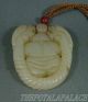 Old Chinese Nephrite Celadon Jade Pendant Archaistic Style Dragons & Fairy Boy Necklaces & Pendants photo 6