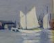 Small Antique Breta Longacre Long Island Sound Sailboat Seascape Oil Painting Other Maritime Antiques photo 4