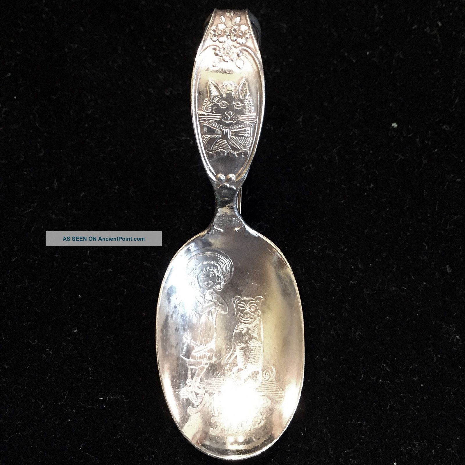 Rare Buster Brown Antique Sterling Silver Baby Spoon 