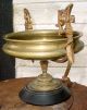 Antique Aesthetic Neoclassical Bronze 19thc Figural Medallion Tazza Compote N/r Metalware photo 9