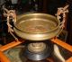 Antique Aesthetic Neoclassical Bronze 19thc Figural Medallion Tazza Compote N/r Metalware photo 11
