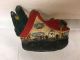 Magnificent Littco Cast Iron Doorstop Cottage With Red Roof Great Paint Metalware photo 3