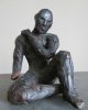 Vintage Cubist Surrealist Abstract Bronze Sculplture Figure Of Man Wearing Mask Metalware photo 1