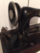 Vintage Antique 1928 Electric Singer 128 Sewing Machine Wood Carry Case And Key Sewing Machines photo 7