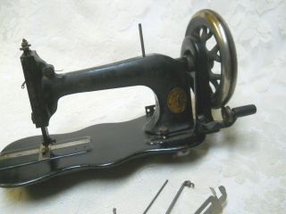 Antique 1880s Singer Fiddle Base Sewing Machine W/extras photo